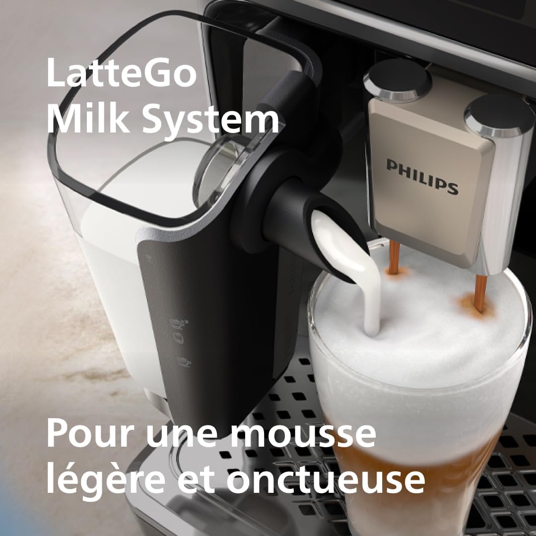 Expresso broyeur Série 5400 – 12 Spécialités de Café, Carafe LatteGo facile à nettoyer, Ecran intuitif, 4 Profils Utilisateur, Machine à café à grain Noir (EP5541/50)