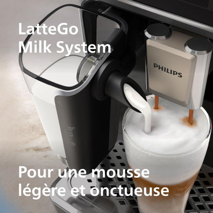 Expresso broyeur Série 5400 – 12 Spécialités de Café, Carafe LatteGo facile à nettoyer, Ecran intuitif, 4 Profils Utilisateur, Machine à café à grain Noir (EP5541/50)